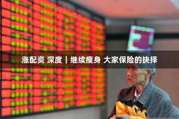 涨配资 深度｜继续瘦身 大家保险的抉择