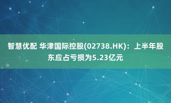 智慧优配 华津国际控股(02738.HK)：上半年股东应占亏损为5.23亿元